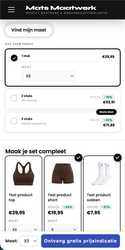 Conversie-gerichte productpagina